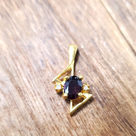 Vintage Lind‎ Amythest 18k Hge Pendant P278 Fine Jewelry - Picture 1 of 4